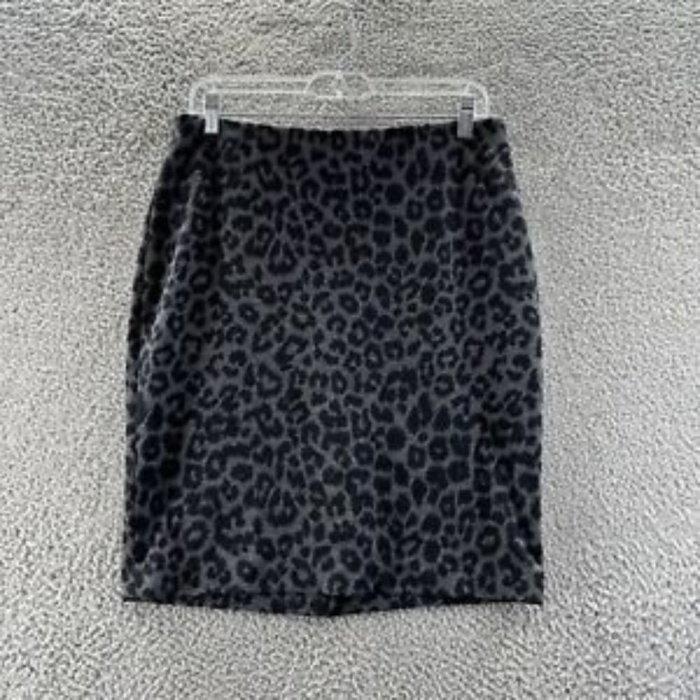 The Limited Skirt Women's Size 8‎ Gray Leopard Print Pencil Skirt Ladies 8